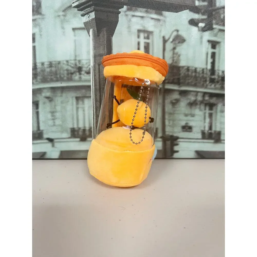 Cute Orange Plush Stress Relief Toy, Pull Shake Interactive Fidget Gift